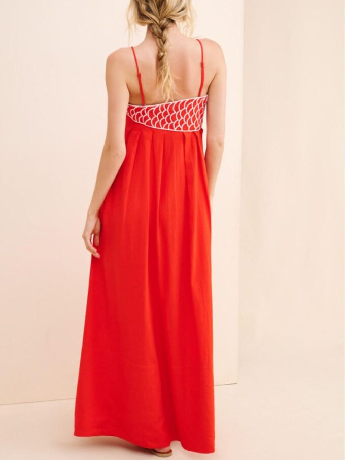 Womens Koi Fish Long Strap Dress 3D Fish High Waist Maxi Cami Dress – Bild 2