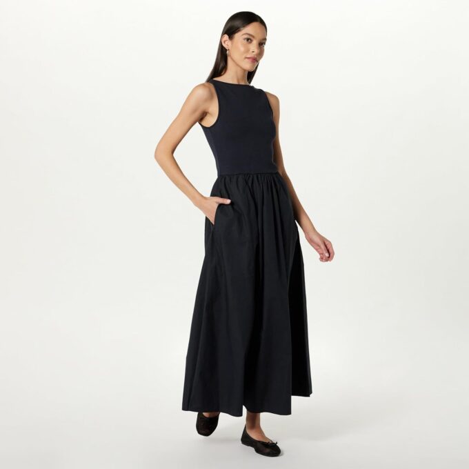 The Drop Women's Dia Mixed Fabric Midi Tank Dress – Bild 4