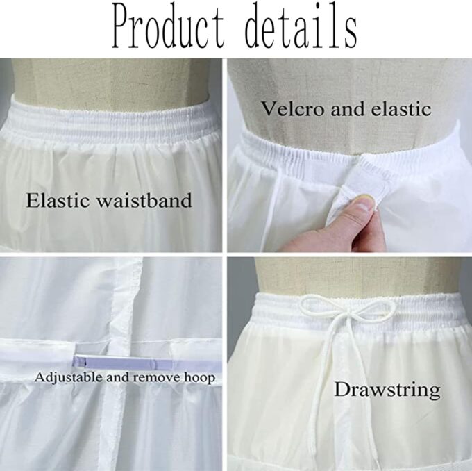 Petticoat Unterrock, Krinoline , Kleid, 3 Ring Verstellbarer Petticoat, Unterrock Damen Reifrock, Brautkleider Petticoat, für Brautkleider Abschlussball – Bild 5