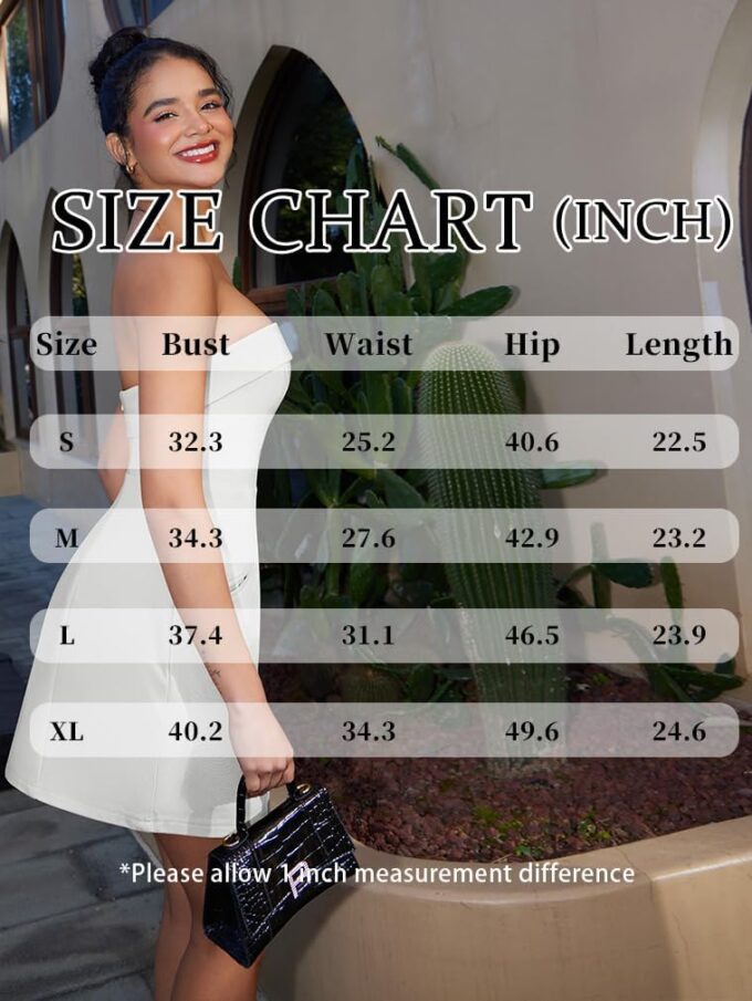 XXTAXN Women's Summer Sexy Sleeveless Tube Formal Party A-line Tulip Back Zipper Mini Dress – Bild 2