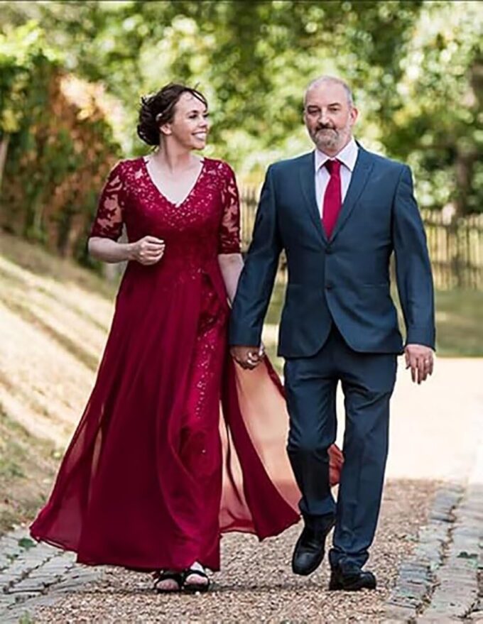 Sincemeet Kleider für die Mutter der Braut Chiffon-Ballkleider mit 3/4-Ärmeln Langes formelles Abendkleid – Bild 6