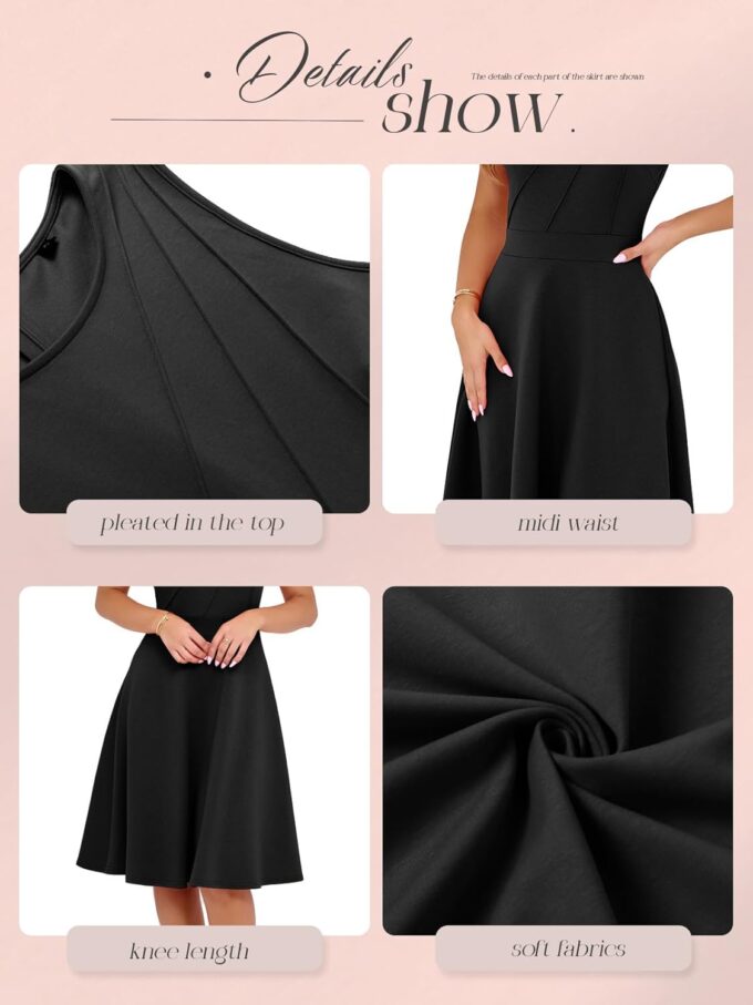 Sureple Sommer-Cocktailkleid für Damen, ärmellos, lässig, enganliegend, für Strand, Swing, A-Linie, Sommerkleid – Bild 5
