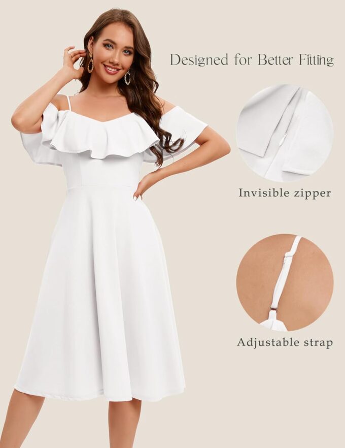 Bbonlinedress Kleid Damen Schulterfrei elegant Trägerkleid festliches Party Cocktailkleid – Bild 4