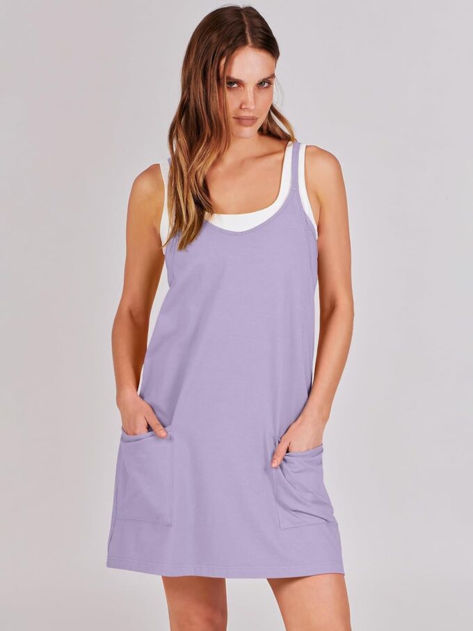 ANRABESS Women Athletic Dress Summer Tennis Workout Active Sports Mini Romper Dress Built in Shorts Travel Vacation Clothes – Bild 2