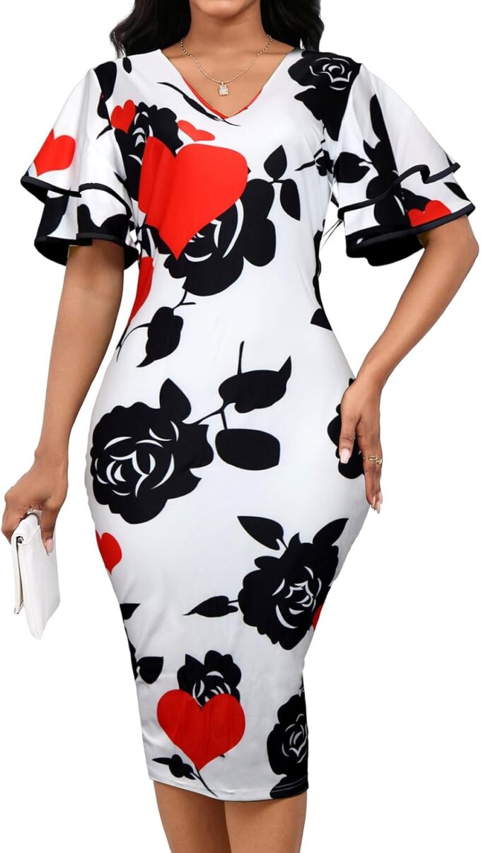 VisiChenup Durchsichtiges Kleid für Frauen, sexy elegante Netzärmel, Bleistiftkleider für Party, Clubwear