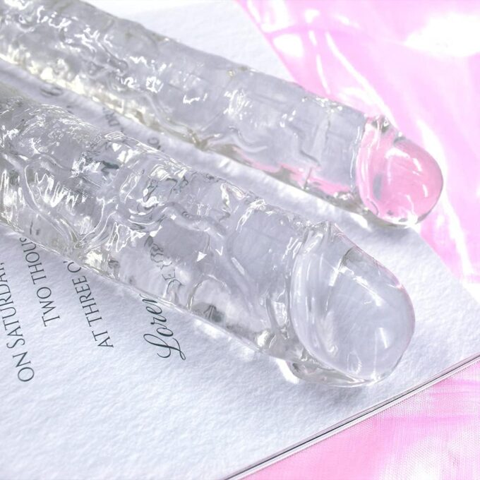 34cm doppeldildo realistischer Dildo flexibler klarer Gelee-Dildos langer Dong für doppelseitige lesbische Anal/G-Punkt-Stimulator Sexspielzeug für Frauen Männer Paare – Bild 3