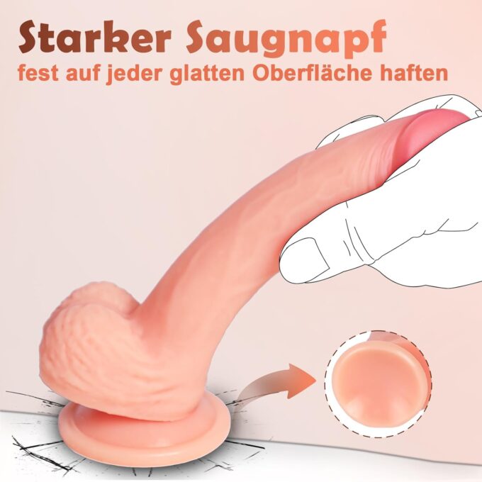16.5cm Realistischer Penis Anal Dildo, Weiche Mini Silikon Dildo mit Starkem Saugnapf, natur didloschwanz für frauen, G-Punkt Stimulator Sexspielzeug analdilos für Anfänger Paare Männer – Bild 4