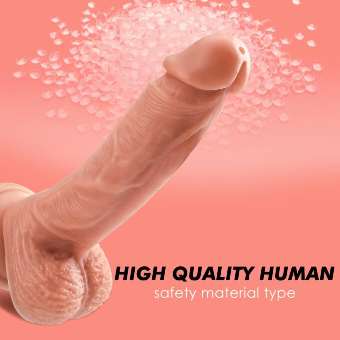 Realistischer Dildo - 26cm Spritz Penis mit Starkem Groß Saugnapf ＆ Spritzfunktion, Realistic Dick Spritzdildo Braun mit Echten Venen und Prallen Hoden, Sex Spielzeug für Die Frau ＆ Männer ＆ Paare – Bild 5