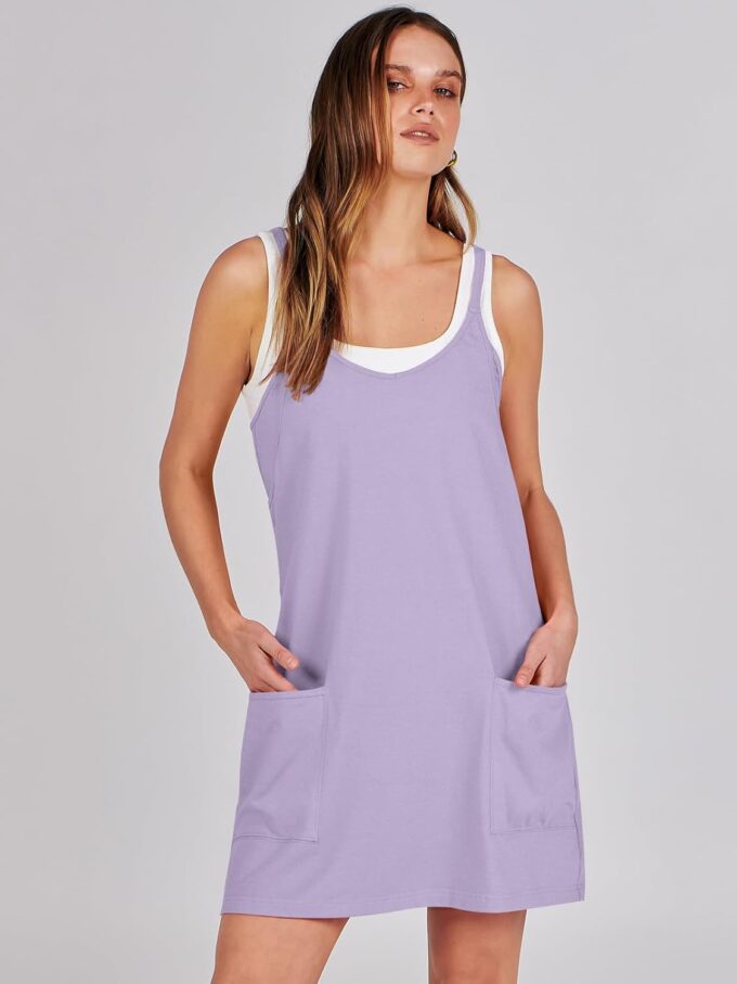 ANRABESS Women Athletic Dress Summer Tennis Workout Active Sports Mini Romper Dress Built in Shorts Travel Vacation Clothes – Bild 7
