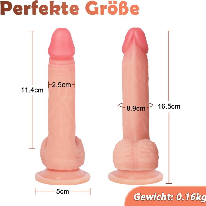 16.5cm Realistischer Penis Anal Dildo, Weiche Mini Silikon Dildo mit Starkem Saugnapf, natur didloschwanz für frauen, G-Punkt Stimulator Sexspielzeug analdilos für Anfänger Paare Männer – Bild 2