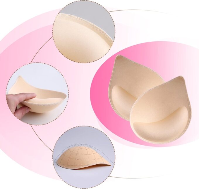 Perfeclan 1 Paar Bra -Pads Einsätze Abnehmbare geteilte weiche Schwamm atmungsaktiven Brustpolster – Bild 2
