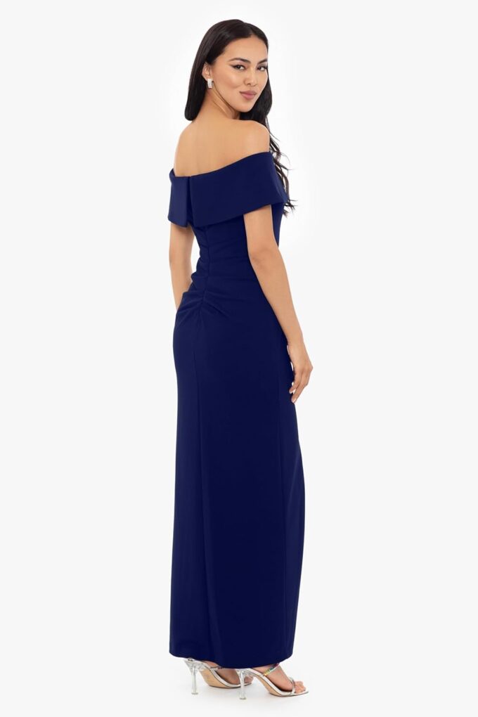 Xscape Women's Long Off The Shoulder Scuba Crepe Slit Dress – Bild 2
