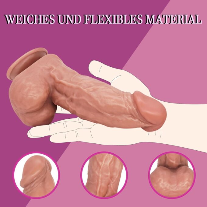 21.5 * 6 CM Durchmesser Dicker Dildo Anal Dildo Groß XXl Realistischer Silikon Dildos mit Starkem Saugnapf Stimulate G-Punkt Analdildo Penis Plug Sex Spielzeug für Frau And Männer – Bild 4