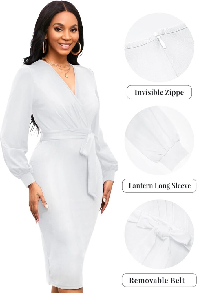 Runwind Maxikleid in Übergröße für Damen, Blumenmuster, fließend, 3/4-Ärmel mit Gürtel – Bild 4