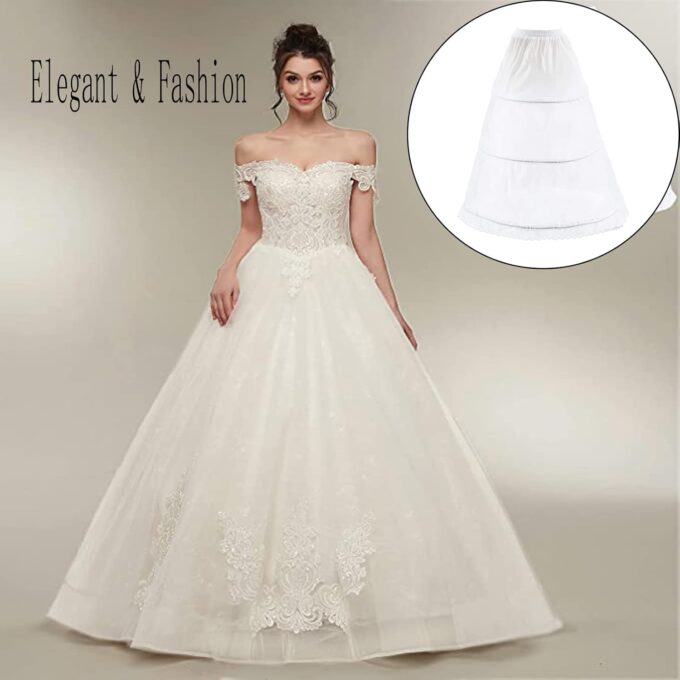 Petticoat Unterrock, Krinoline , Kleid, 3 Ring Verstellbarer Petticoat, Unterrock Damen Reifrock, Brautkleider Petticoat, für Brautkleider Abschlussball – Bild 7