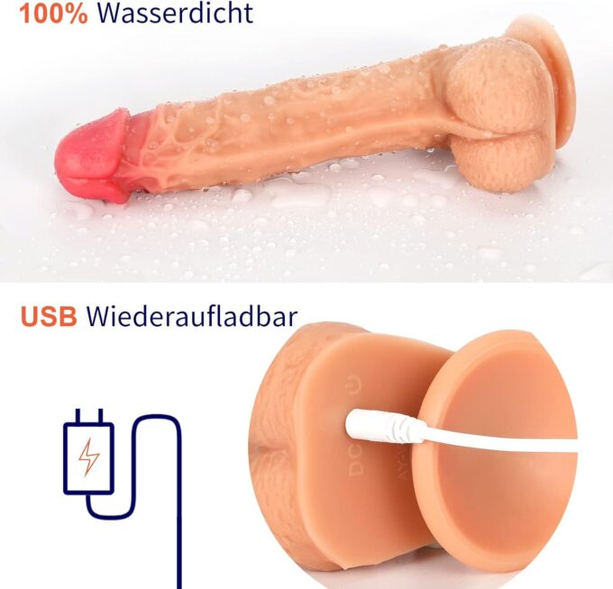 FIDECH Dildo Vibrator mit Stoßfunktion und 360° Rotierender Glans - G-Punkt Vibratoren für sie mit 8 Vibrationmodi Realistischer Dildos, Sexspielzeug Frauen mit Saugnapf und 40 ℃ Heizung – Bild 4