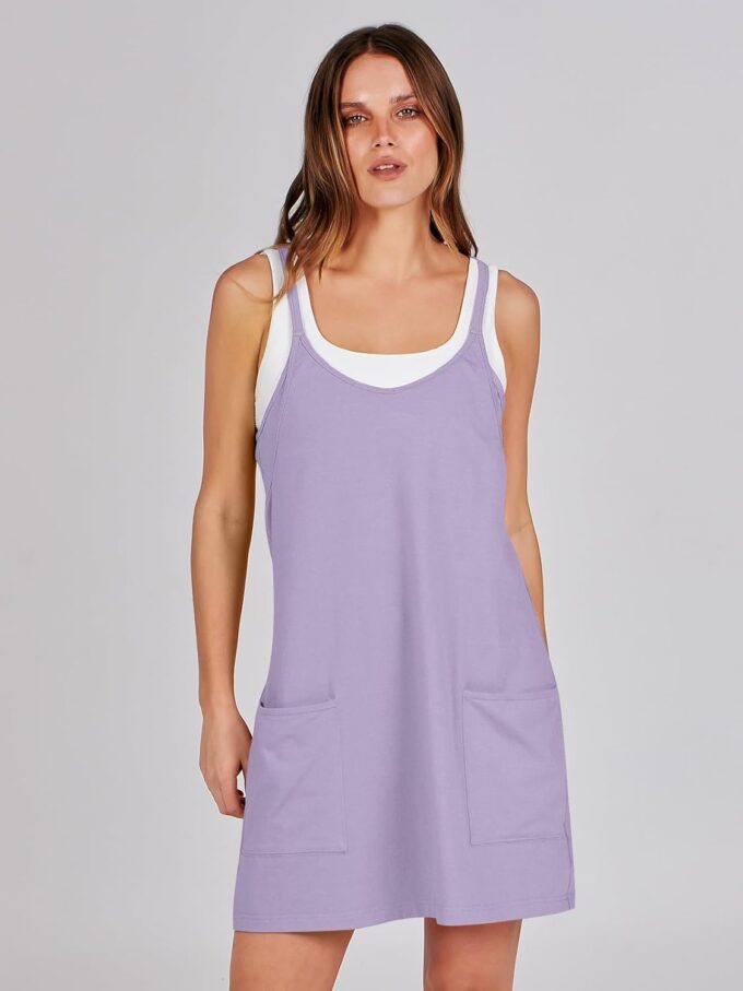 ANRABESS Women Athletic Dress Summer Tennis Workout Active Sports Mini Romper Dress Built in Shorts Travel Vacation Clothes – Bild 3