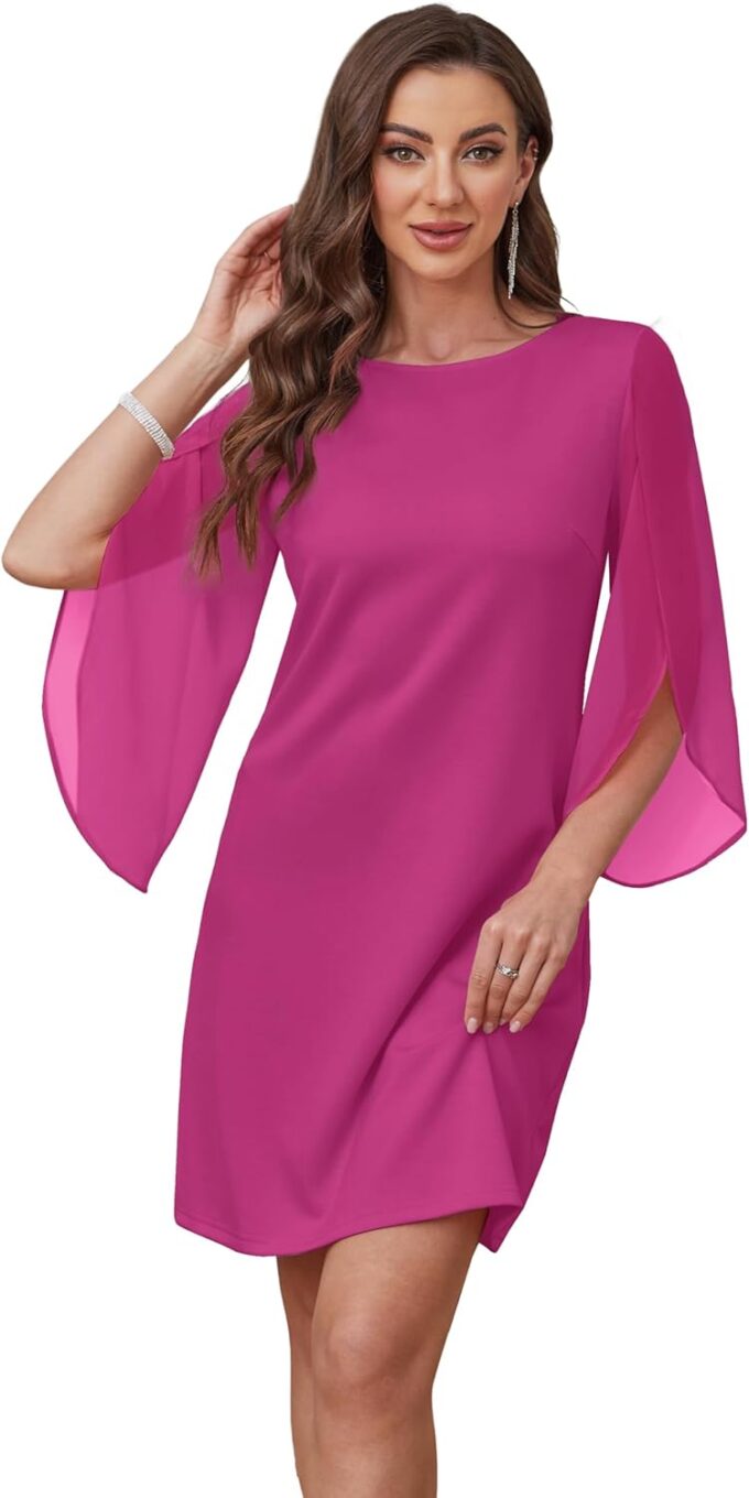 Womens Cocktail Dresses Flutter Sleeve Formal Dresse Wedding Guest Dresses for Women 2025 Trendy – Bild 2