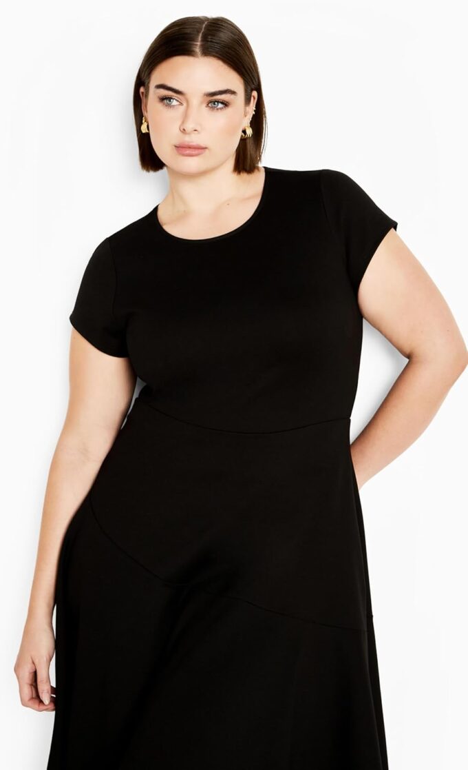 City Chic Damen Citychic Plus Size Dress Ponte Flare Kleid – Bild 5