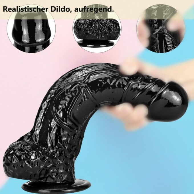 Realistischer Dildo Größer XXL, 28 x 6,5 cm, Riesendildo mit echten Venen und hervorstehenden Hoden, Sexspielzeug mit leistungsstarkem Saugnapf für Erwachsene, Frauen, Männer, Paare, Schwule – Bild 3
