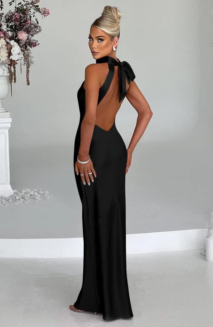 Memoriesea Women's Sexy High Split Sleeveless Backless Party Wedding Maxi Dress – Bild 4