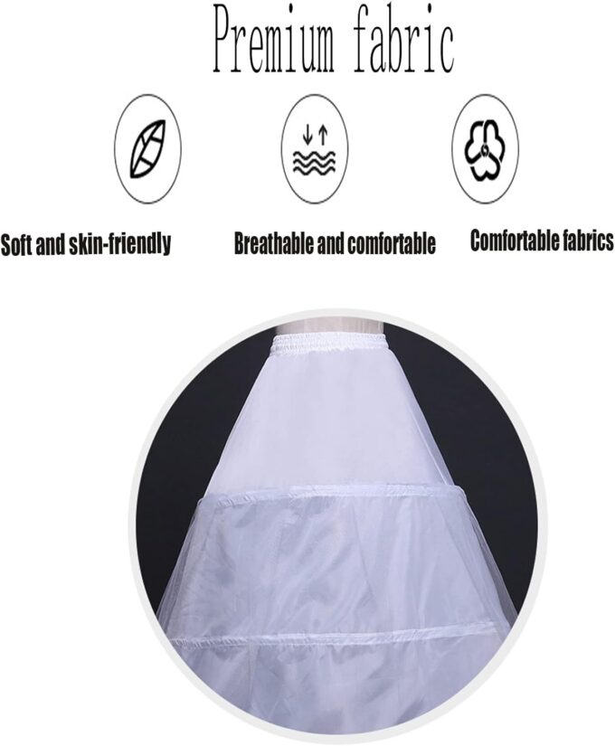 Petticoat Unterrock, Krinoline , Kleid, 3 Ring Verstellbarer Petticoat, Unterrock Damen Reifrock, Brautkleider Petticoat, für Brautkleider Abschlussball – Bild 3