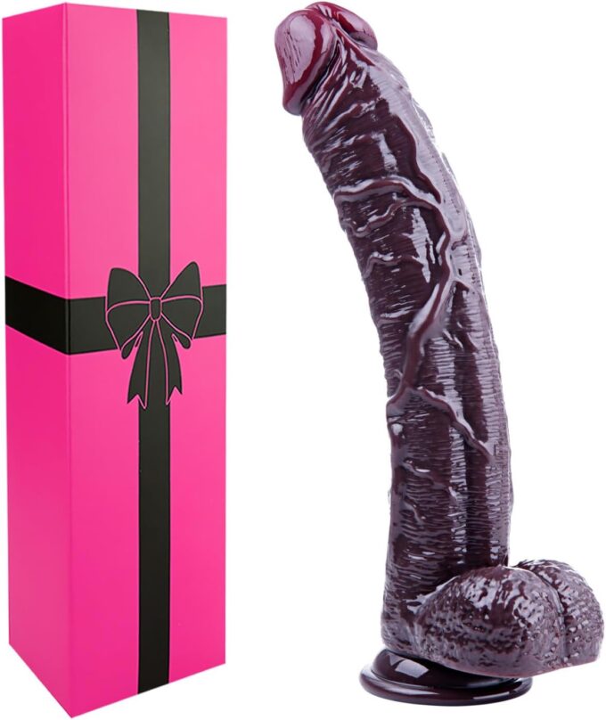 23 cm großer realistischer Silikondildo, schwarzer Dildo, Saugnapfdildo für Frauen, realistischer Naturdildo, schlanker Analdildo, XL großer G-Punkt-Penisdildo, tragbarer Dildo für erwachsene Frauen