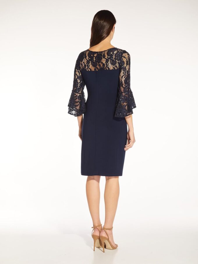 Adrianna Papell Damen Drapiertes Jersey mit Glockenär Kleid – Bild 2