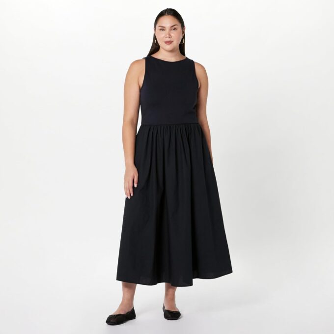 The Drop Women's Dia Mixed Fabric Midi Tank Dress – Bild 5