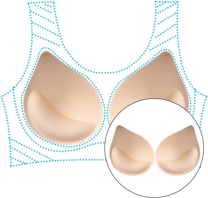 Perfeclan 1 Paar Bra -Pads Einsätze Abnehmbare geteilte weiche Schwamm atmungsaktiven Brustpolster – Bild 7