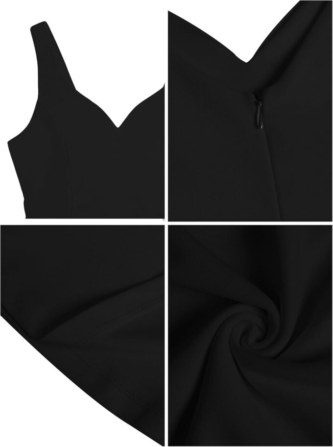 Missufe Women's Sleeveless Sweetheart Fit and Flared A-Line Swing Party Cocktail Mini Tank Dress – Bild 6