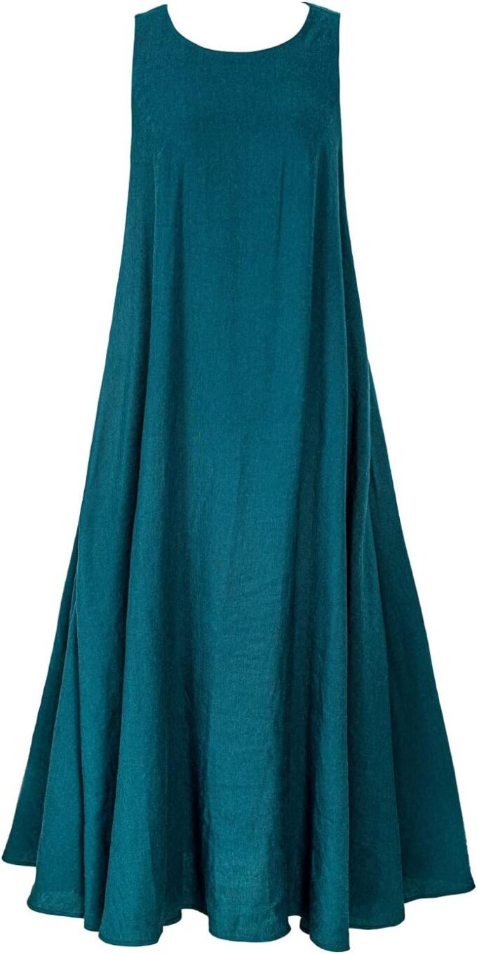 Rainday Women's Linen Dress Sleeveness Loose Dresses Casual Maxi Dress with Pockets – Bild 4