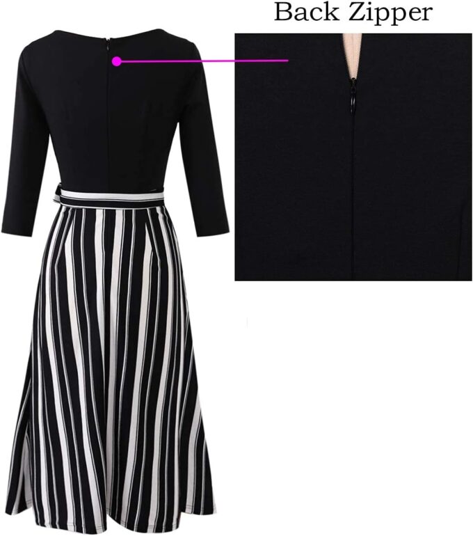 VFSHOW Elegantes Damenkleid mit Reißverschluss vorne, für Arbeit, Büro, Party, Etuikleid – Bild 5
