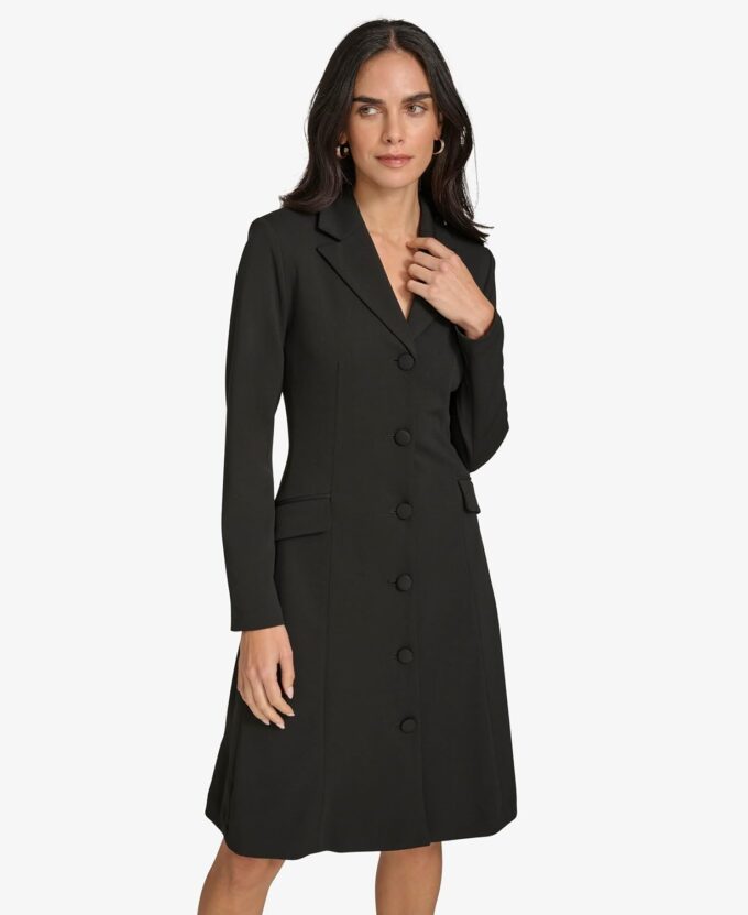 Calvin Klein Damen Pocket Career Jacket Dress Kleid, Schwarz, 38 – Bild 2