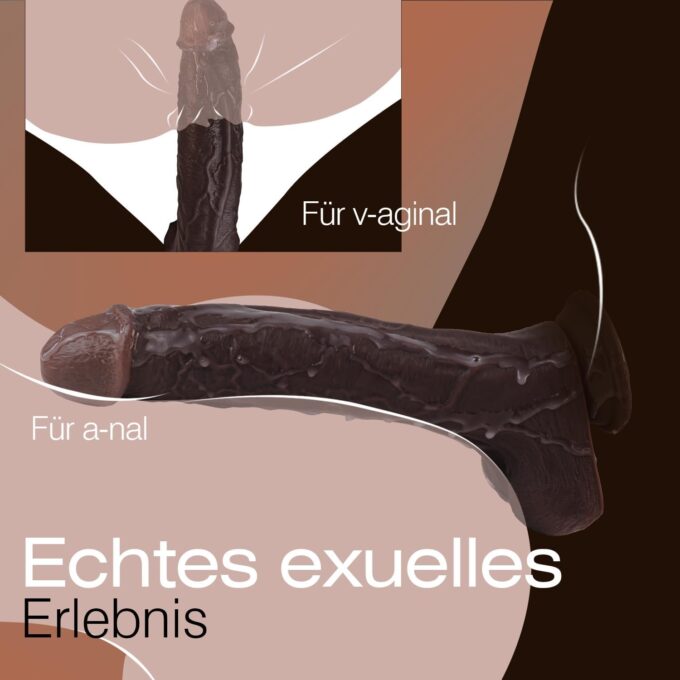 Xeoxhoney 28cm Realistischer Dildo XXL – Ultra-Dick BBC Design, Starkem Saugnapf & Doppelschicht-Silikon, 21cm Einführlänge für Intensive G-Punkt/Anal-Stimulation – Diskret Verpackt – Bild 7