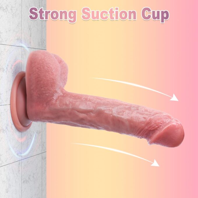 Realistischer Dildo mit Starkem Saugnapf, Weichen Zwei Layer Silikon Echten Venen und Prallen Hoden，Sex Spielzeug für Paare Analdildos, für die Männer Sexspielzeug für Frauen – Bild 7
