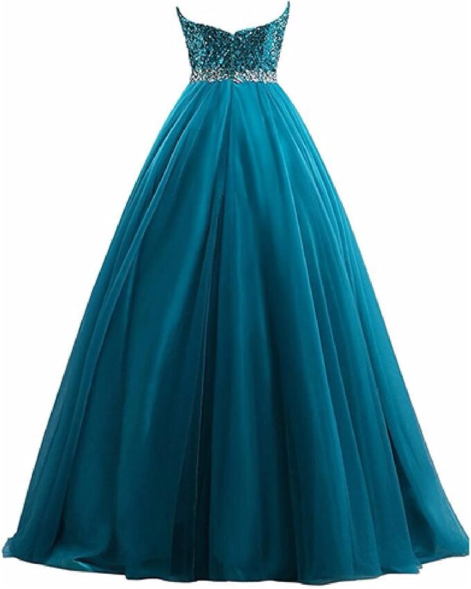 yhfshop Lang Ballkleid Brautkleid,Sexy durchsichtiges Top mit U-Boot-Ausschnitt und Perlen besetztes Partykleid,Crimson,30,Big red,50,Abendkleid Cocktailkleid Lang – Bild 2