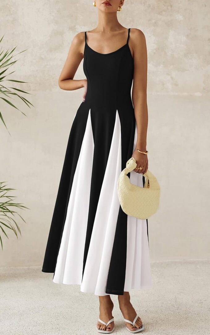 PRETTYGARDEN Spaghetti Strap Backless Summer Dresses for Women 2025 Flowy Maxi Dresses Sleeveless Wedding Guest Dress – Bild 2