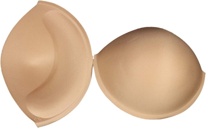 MNJ-TRIMMINGS Sew in Bra Cups, Push Up Cups, Beige Colour