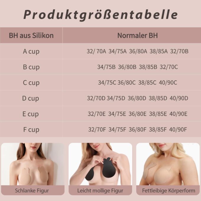 Lnmyic Klebe BH Push up Klebe-BHS Rückenfrei Trägerloser BH Kommen Wiederverwendbare Unsichtbar Silikon Haut Freundlich Selbstklebend,für Brautkleid Damen Rückenfreie Kleider – Bild 3