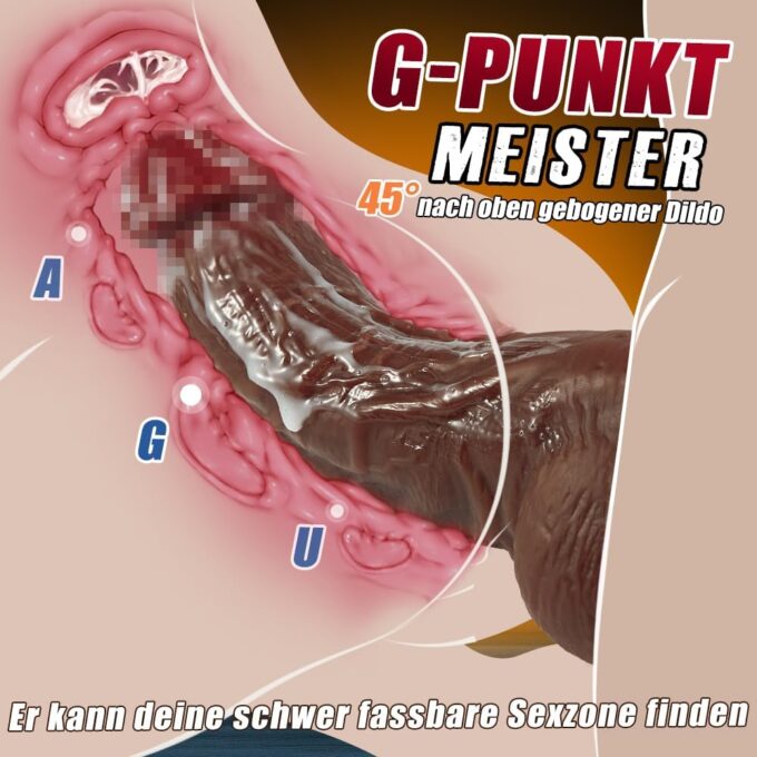 Black Dicker Realistischer Dildo groß für G-Punkt-Stimulation mit spezieller Kurve 20cm Silikon BBC dildos mit Starkem Saugnapf Penis Analdildo realistische dildos Sexspielzeug für Frauen und Männer – Bild 2