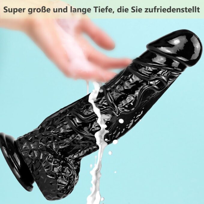 Realistischer Dildo Größer XXL, 28 x 6,5 cm, Riesendildo mit echten Venen und hervorstehenden Hoden, Sexspielzeug mit leistungsstarkem Saugnapf für Erwachsene, Frauen, Männer, Paare, Schwule – Bild 4