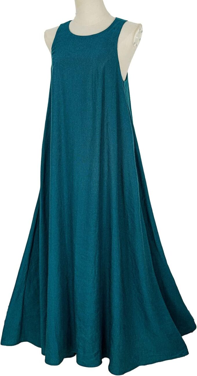 Rainday Women's Linen Dress Sleeveness Loose Dresses Casual Maxi Dress with Pockets – Bild 3