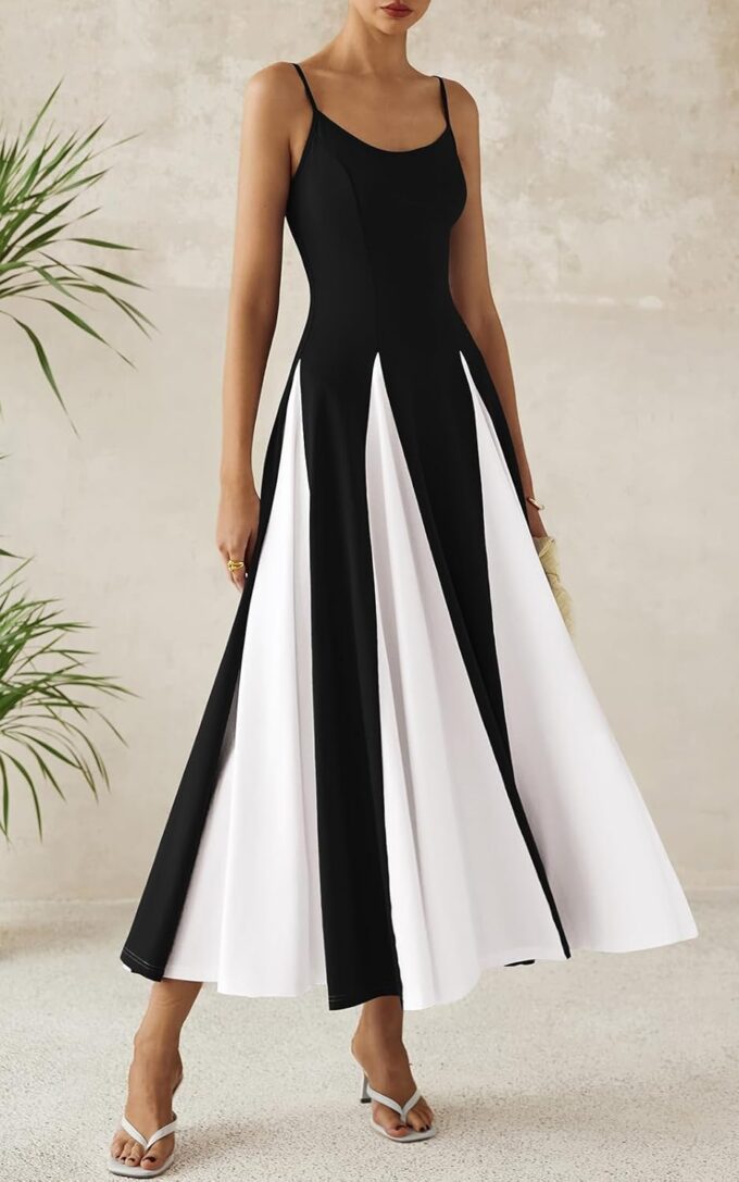 PRETTYGARDEN Spaghetti Strap Backless Summer Dresses for Women 2025 Flowy Maxi Dresses Sleeveless Wedding Guest Dress – Bild 7