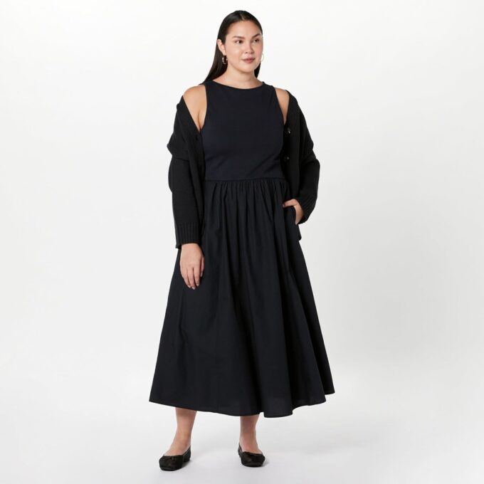 The Drop Women's Dia Mixed Fabric Midi Tank Dress – Bild 7