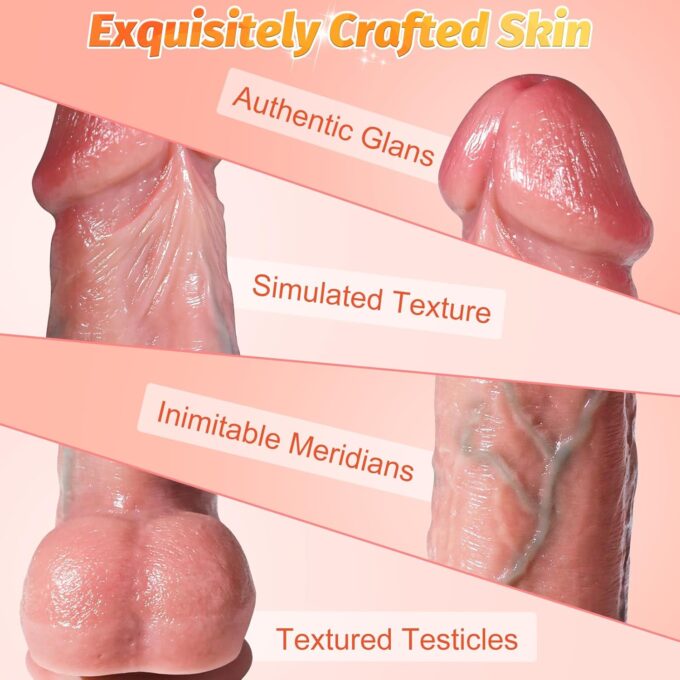 Realistischer Dildo mit Starkem Saugnapf, Weichen Zwei Layer Silikon Echten Venen und Prallen Hoden，Sex Spielzeug für Paare Analdildos, für die Männer Sexspielzeug für Frauen – Bild 2
