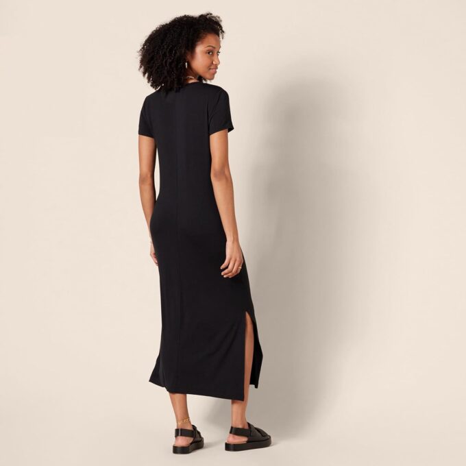 Amazon Essentials Women's Jersey V-Neck Short Sleeve Midi Length Dress – Bild 3