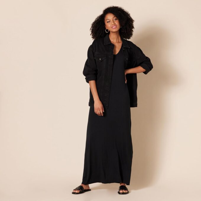 Amazon Essentials Women's Side-Slit Jersey V-Neck Maxi Length Dress – Bild 4