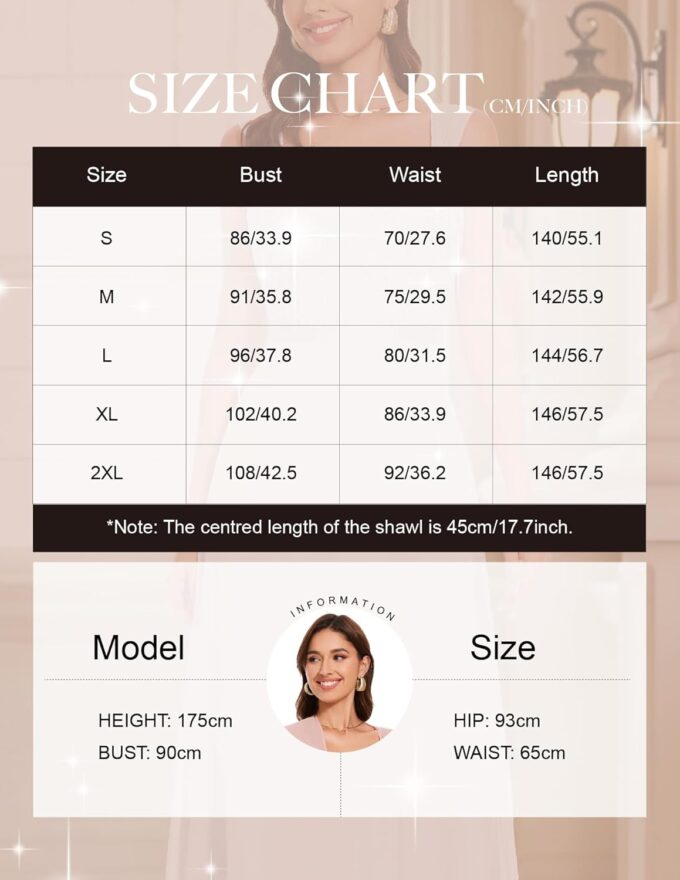 Berylove Damen Abendkleid Lang mit Stola Pailletten Kleid Cocktailkleid Elegant für Hochzeit Festliches Kleid – Bild 6