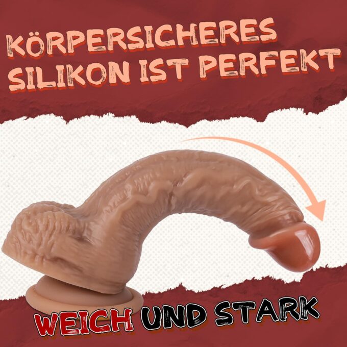 Realistischer Dildo - Silikon Dildos Realistischer Penis mit Starker Saugnäpfe Dildo Stimulate G-Punkt Anal Dildo Analdildo Anal Plug Sex Toy Erotisches Sexspielzeug für Frauen Männer Couples Adults – Bild 3